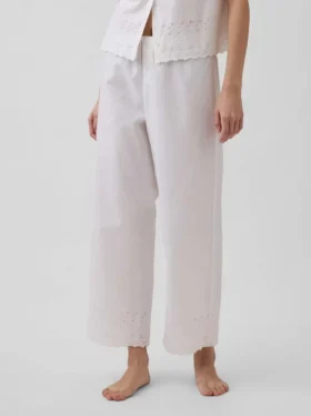 Pantalon de pyjama brodé