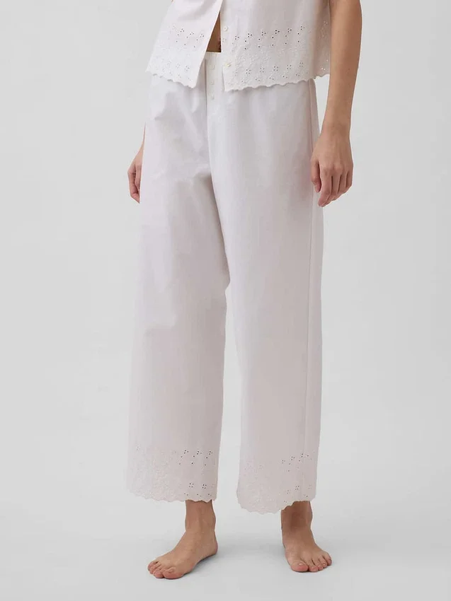 Pantalon de pyjama brodé
