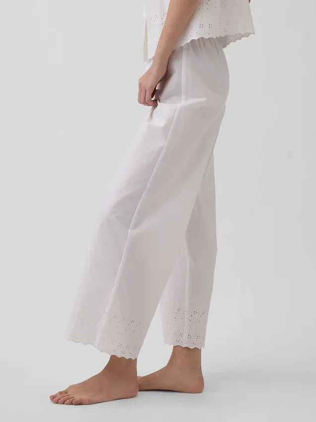Pantalon de pyjama brodé