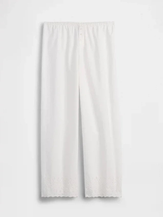 Pantalon de pyjama brodé
