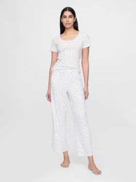 Pantalon de pyjama court en pointelle