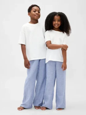 Pantalon de pyjama en flanelle recyclée pour enfants