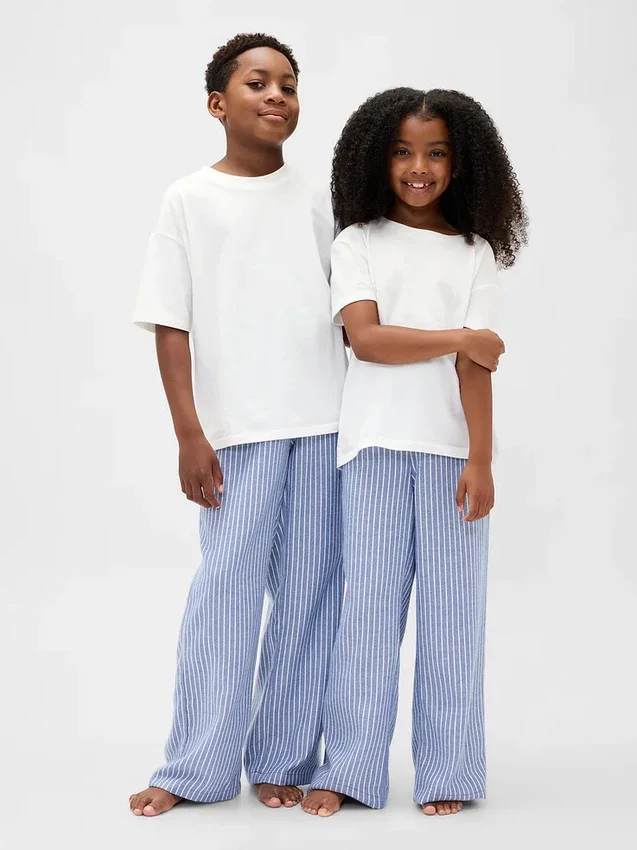 Pantalon de pyjama en flanelle recyclée pour enfants