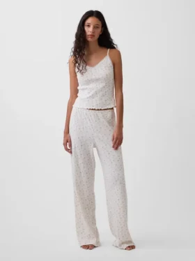 Pantalon de pyjama en maille pointelle