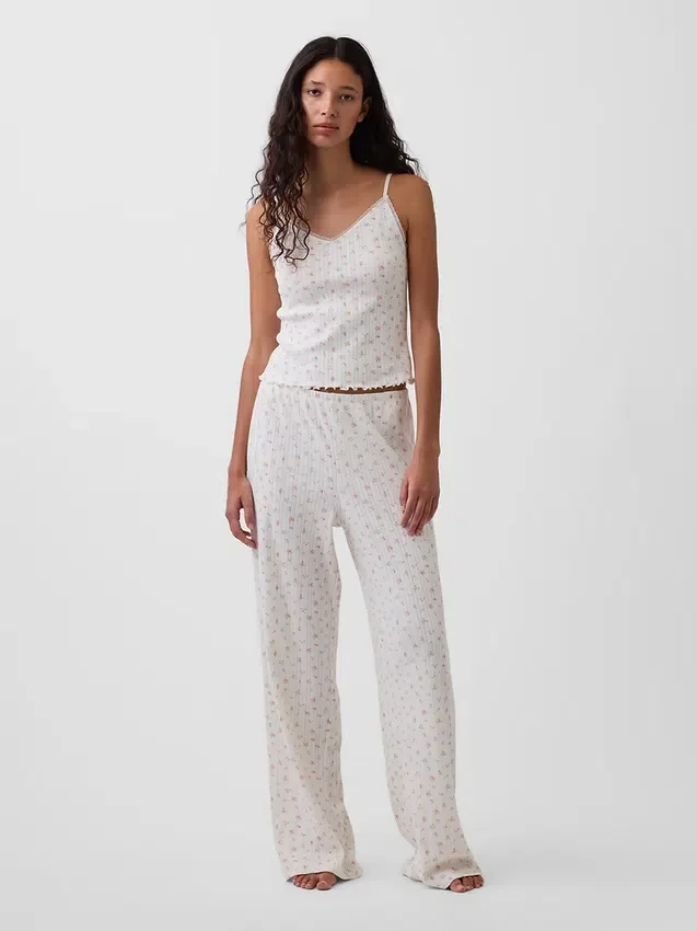 Pantalon de pyjama en maille pointelle