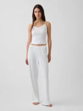 Pantalon de pyjama en maille pointelle