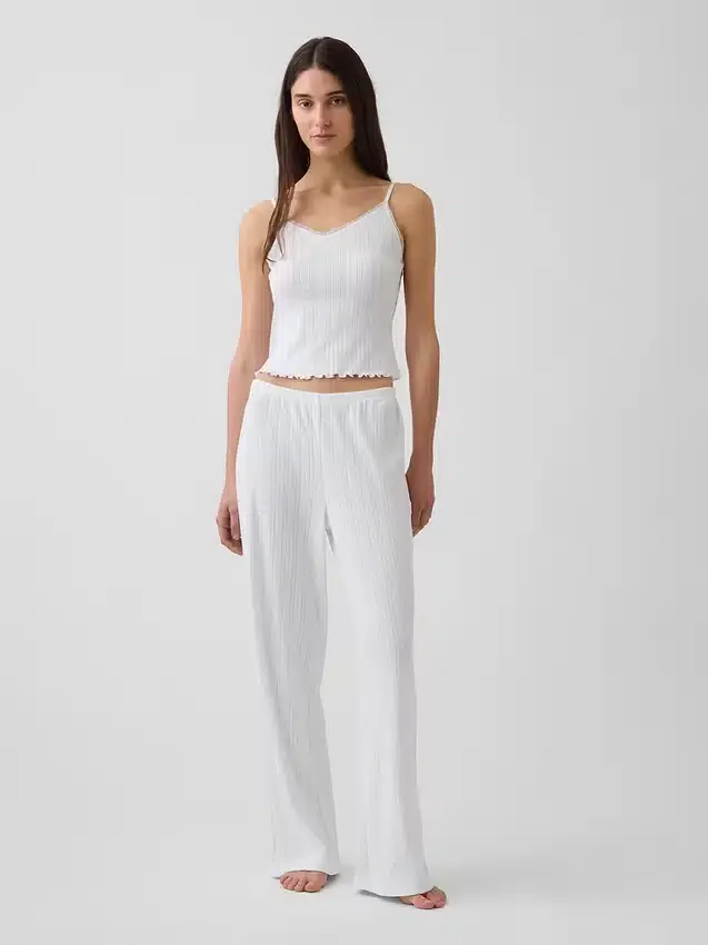 Pantalon de pyjama en maille pointelle