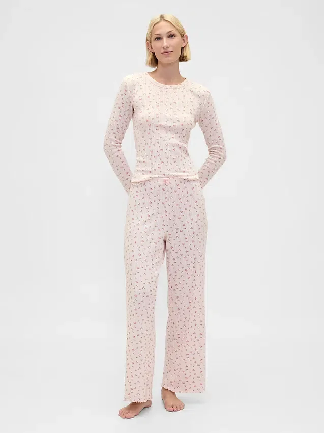 Pantalon de pyjama en maille pointelle