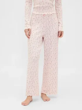 Pantalon de pyjama en maille pointelle