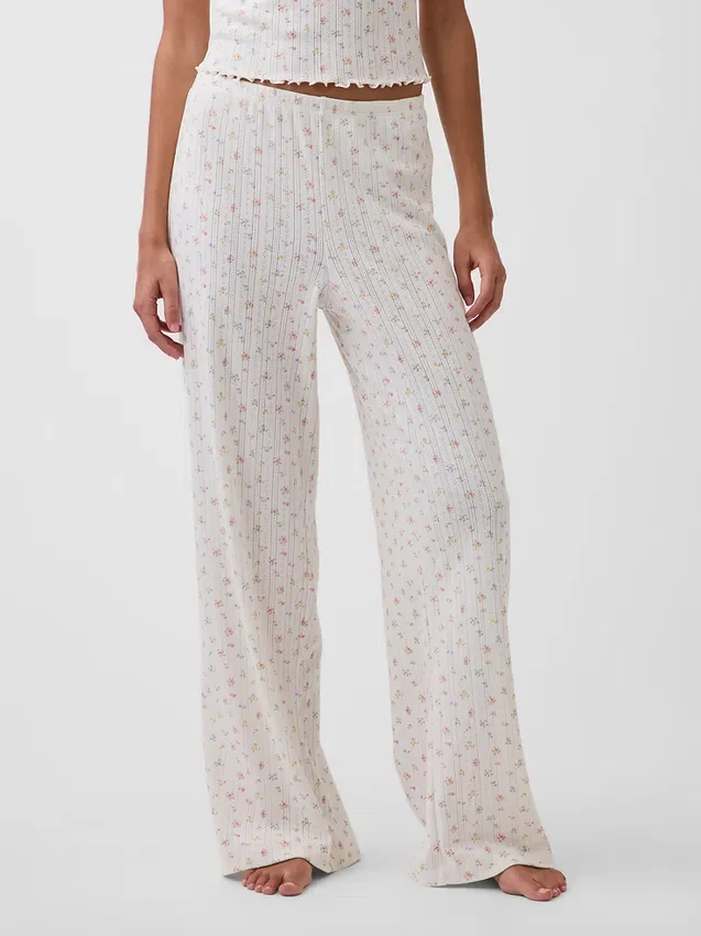 Pantalon de pyjama en maille pointelle