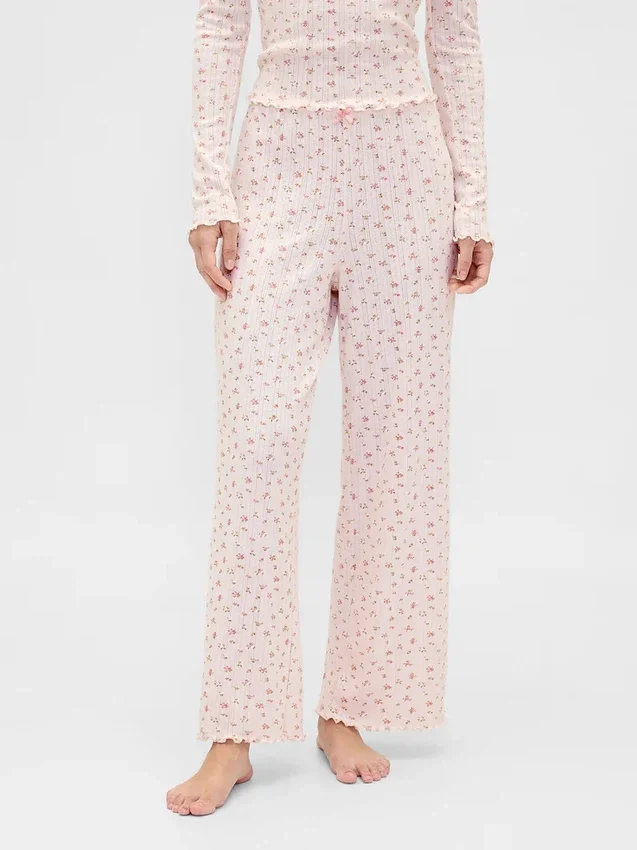 Pantalon de pyjama en maille pointelle