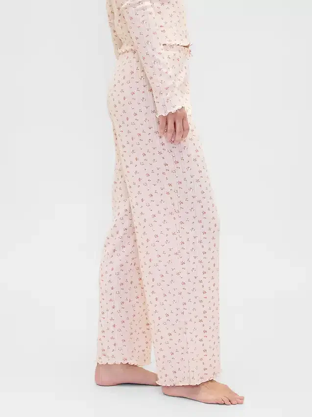 Pantalon de pyjama en maille pointelle