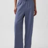 Pantalon de pyjama en mélange de lin à ourlet en dentelle