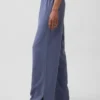 Pantalon de pyjama en mélange de lin à ourlet en dentelle