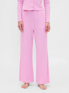 Pantalon de pyjama à jambes larges en maille gaufrée