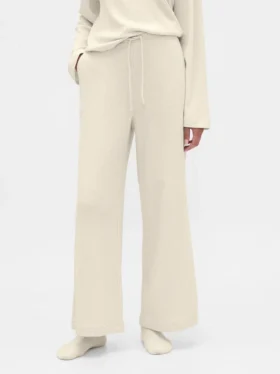 Pantalon de pyjama à jambes larges en maille gaufrée