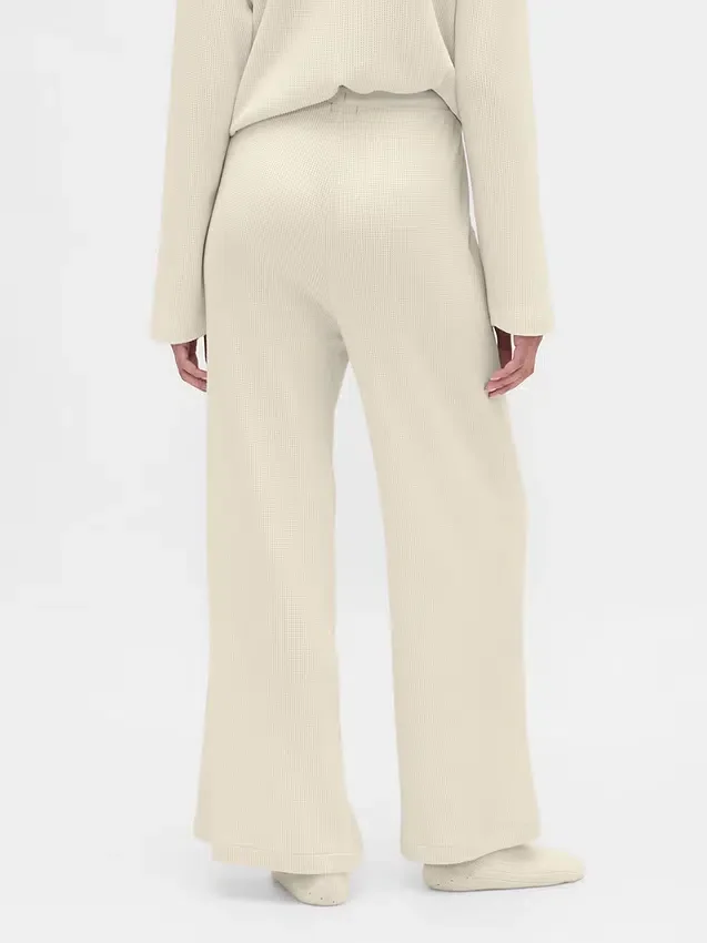 Pantalon de pyjama à jambes larges en maille gaufrée