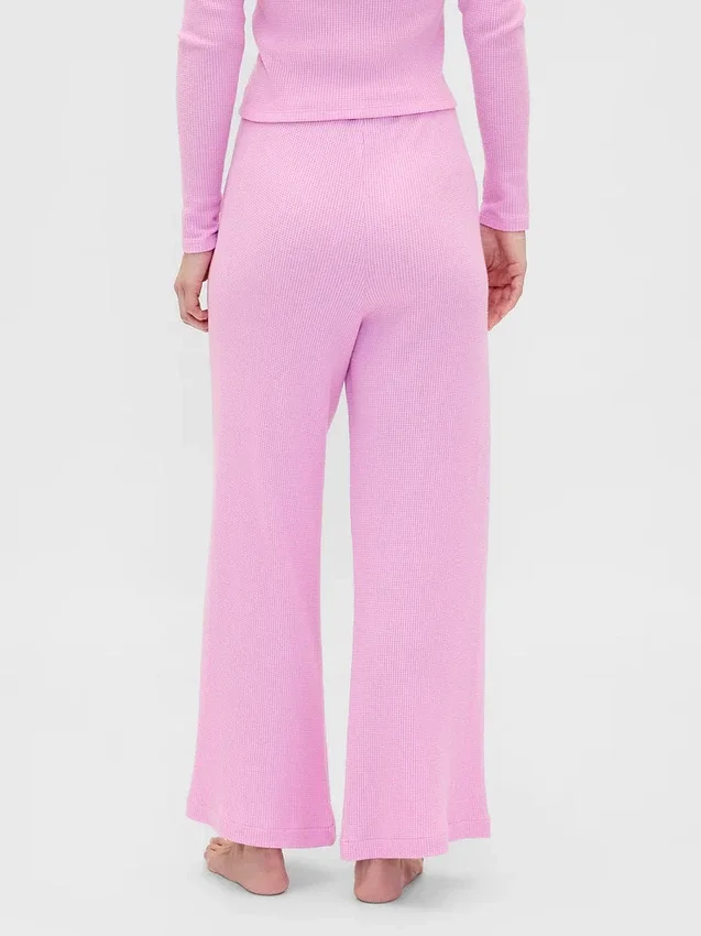 Pantalon de pyjama à jambes larges en maille gaufrée
