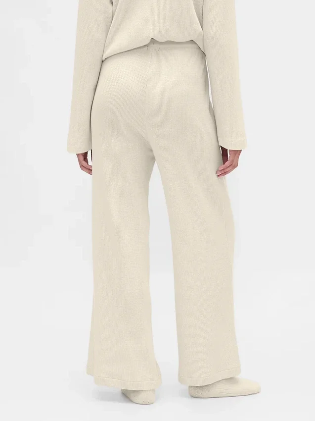 Pantalon de pyjama à jambes larges en maille gaufrée