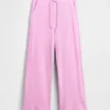 Pantalon de pyjama à jambes larges en maille gaufrée