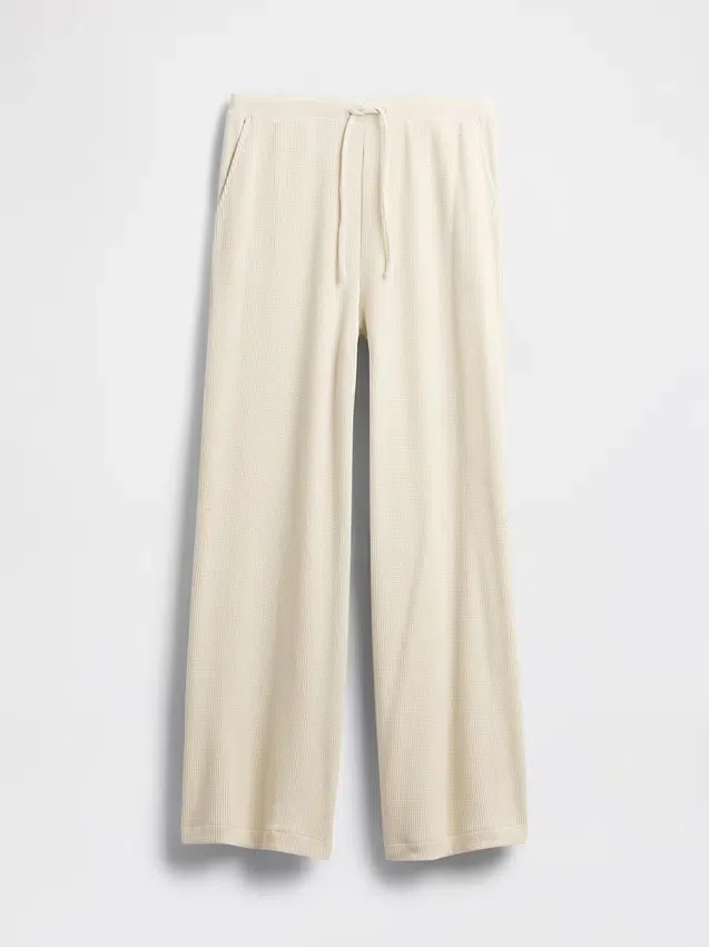 Pantalon de pyjama à jambes larges en maille gaufrée