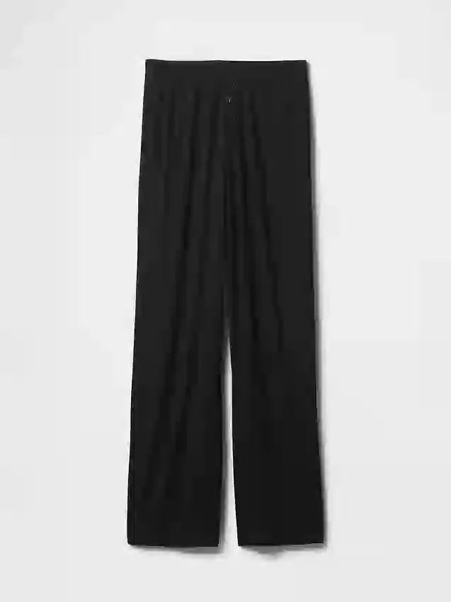 Pantalon de pyjama à jambes larges et à fines côtes