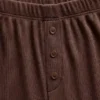 Pantalon de pyjama à jambes larges et à fines côtes
