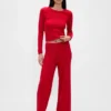 Pantalon de pyjama léger CashSoft à motif « cœurs » en pointelle