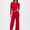 Pantalon de pyjama léger CashSoft à motif « cœurs » en pointelle
