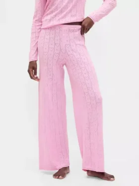 Pantalon de pyjama léger CashSoft à motif « cœurs » en pointelle