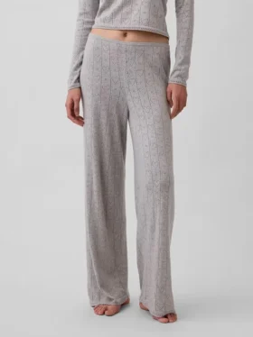 Pantalon de pyjama léger CashSoft à motif « cœurs » en pointelle