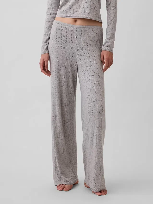 Pantalon de pyjama léger CashSoft à motif « cœurs » en pointelle