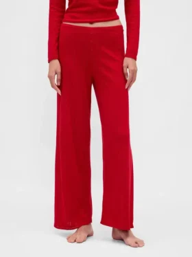 Pantalon de pyjama léger CashSoft à motif « cœurs » en pointelle