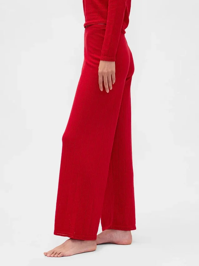 Pantalon de pyjama léger CashSoft à motif « cœurs » en pointelle