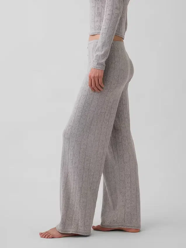 Pantalon de pyjama léger CashSoft à motif « cœurs » en pointelle