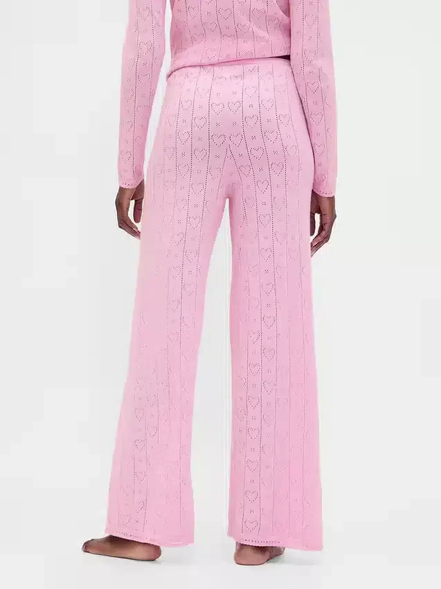 Pantalon de pyjama léger CashSoft à motif « cœurs » en pointelle