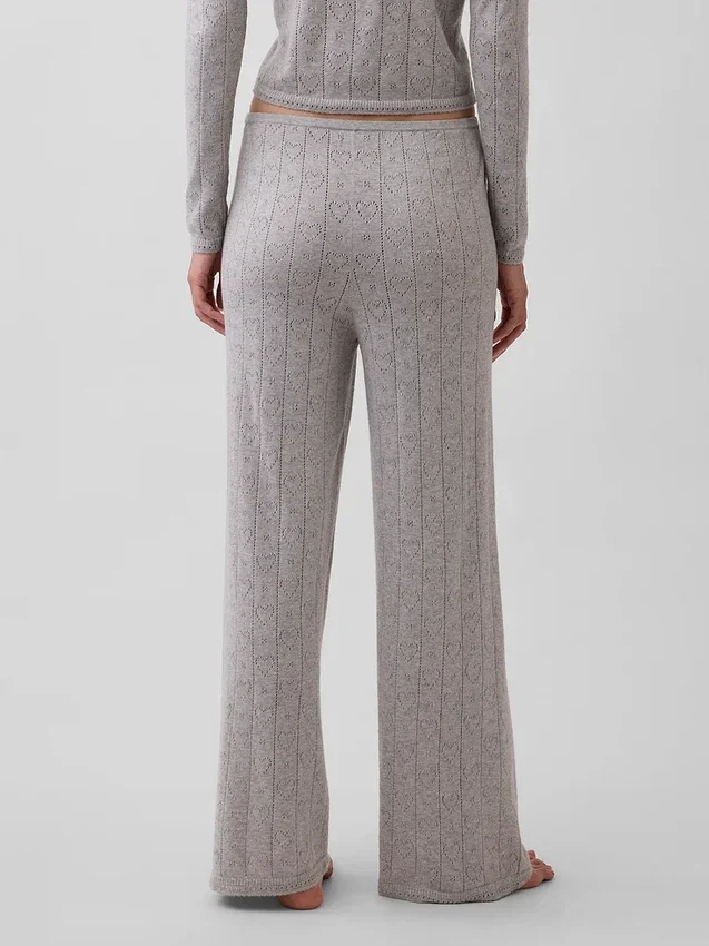 Pantalon de pyjama léger CashSoft à motif « cœurs » en pointelle