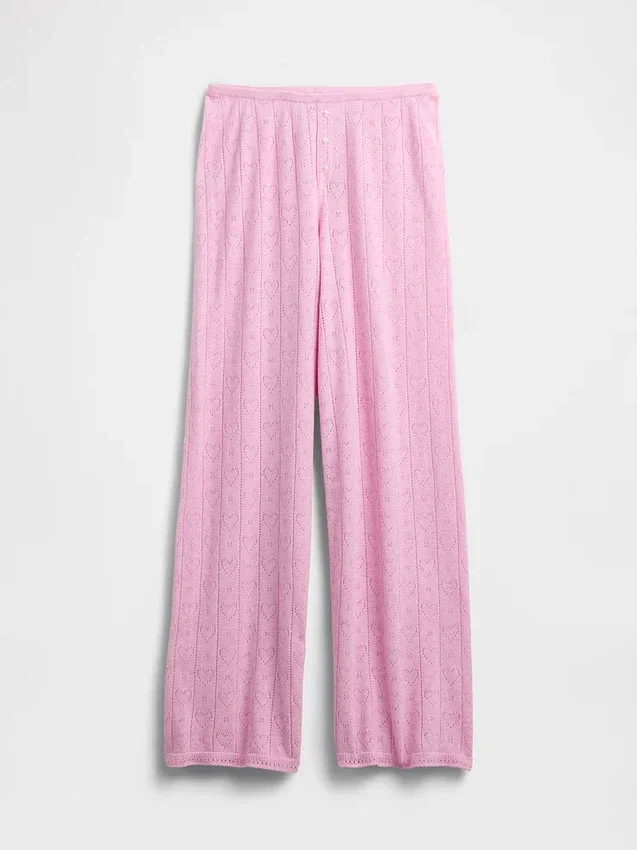 Pantalon de pyjama léger CashSoft à motif « cœurs » en pointelle