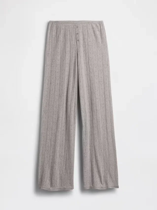 Pantalon de pyjama léger CashSoft à motif « cœurs » en pointelle