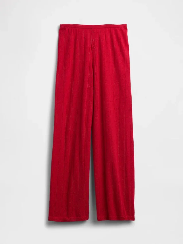 Pantalon de pyjama léger CashSoft à motif « cœurs » en pointelle