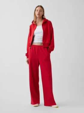 Pantalon de survêtement ample en tissu éponge Vintagesoft à taille mi-haute