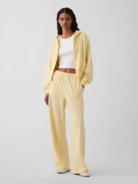 Pantalon de survêtement ample en tissu éponge Vintagesoft à taille mi-haute