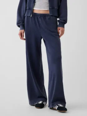 Pantalon de survêtement ample en tissu éponge Vintagesoft à taille mi-haute