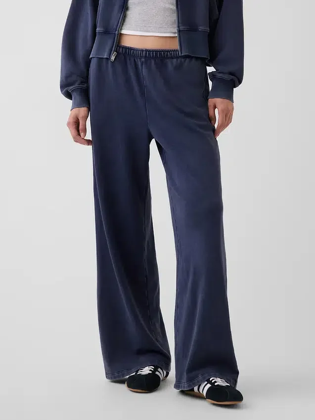 Pantalon de survêtement ample en tissu éponge Vintagesoft à taille mi-haute