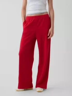 Pantalon de survêtement ample en tissu éponge Vintagesoft à taille mi-haute