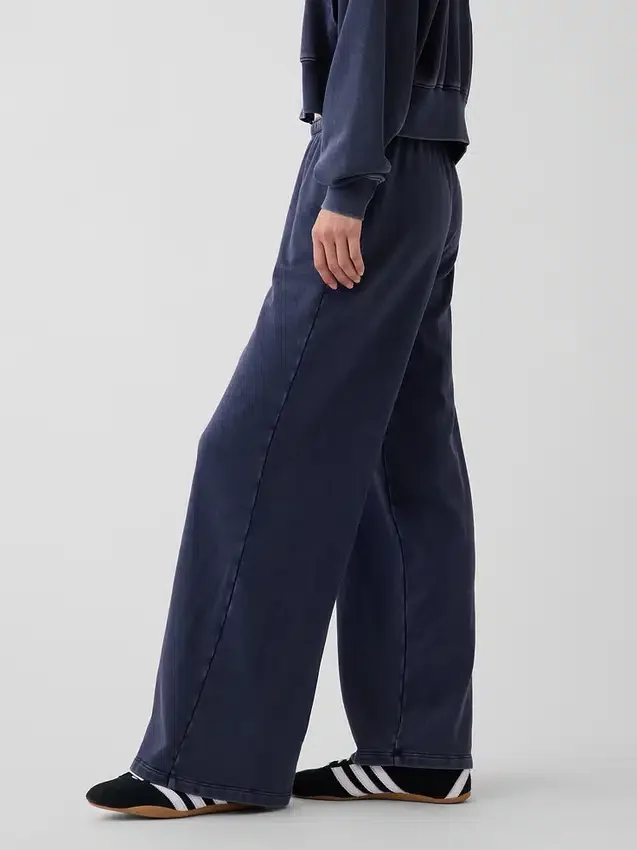 Pantalon de survêtement ample en tissu éponge Vintagesoft à taille mi-haute