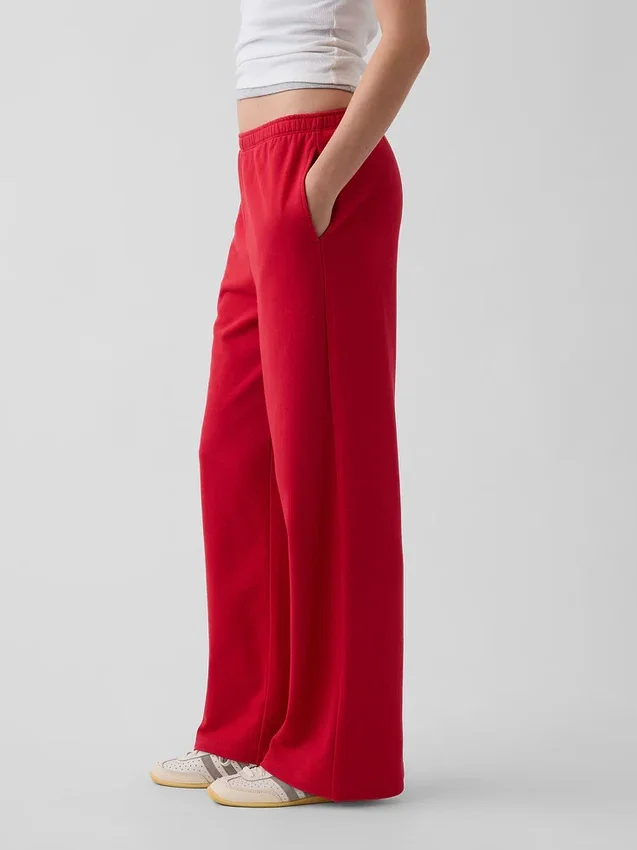 Pantalon de survêtement ample en tissu éponge Vintagesoft à taille mi-haute