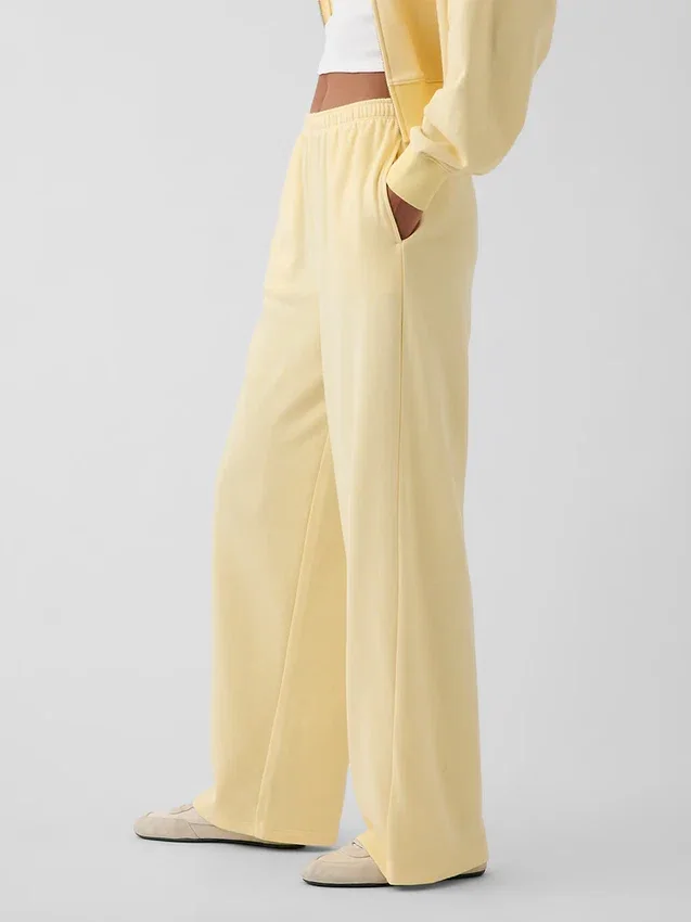 Pantalon de survêtement ample en tissu éponge Vintagesoft à taille mi-haute