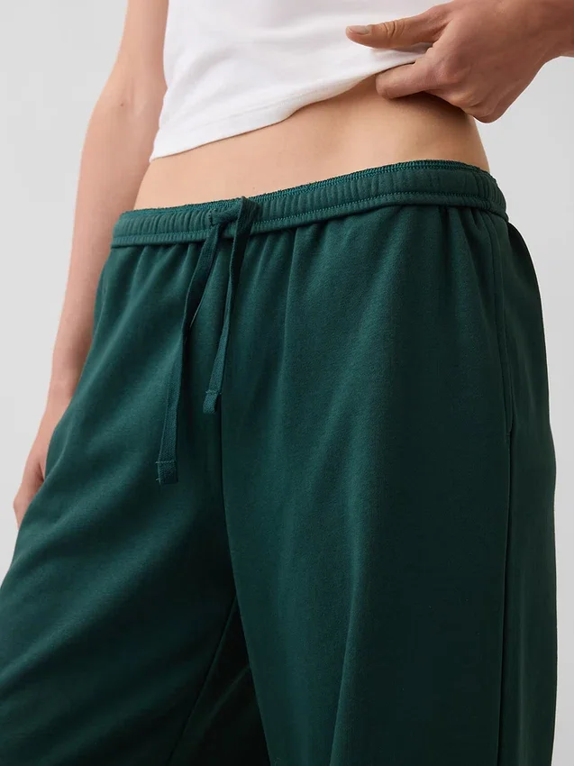 Pantalon de survêtement ample en tissu éponge Vintagesoft à taille mi-haute