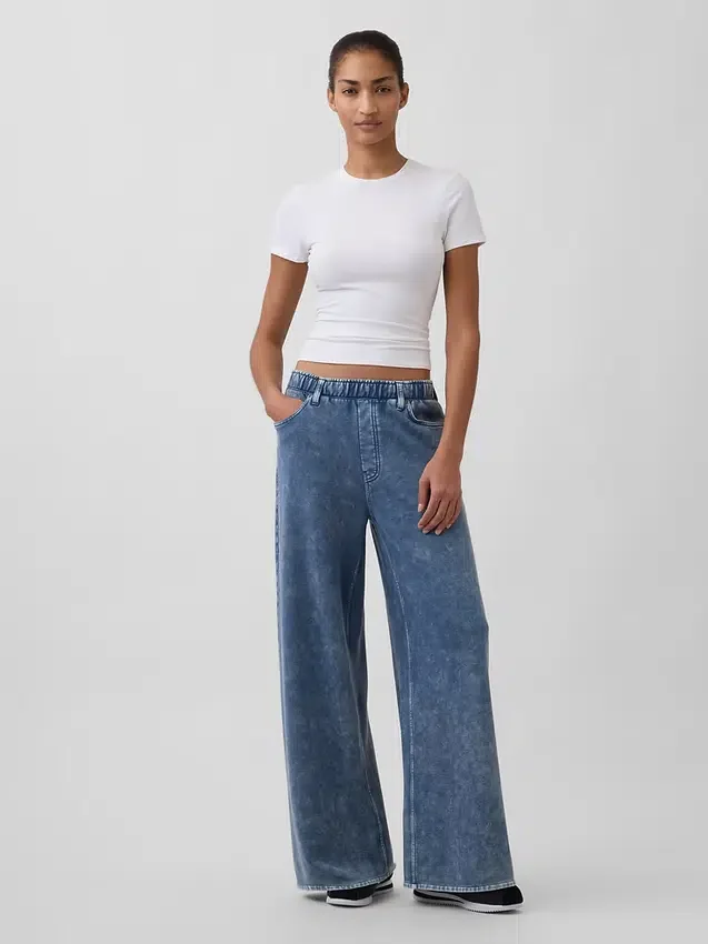Pantalon de survêtement ample et épais style Jeans